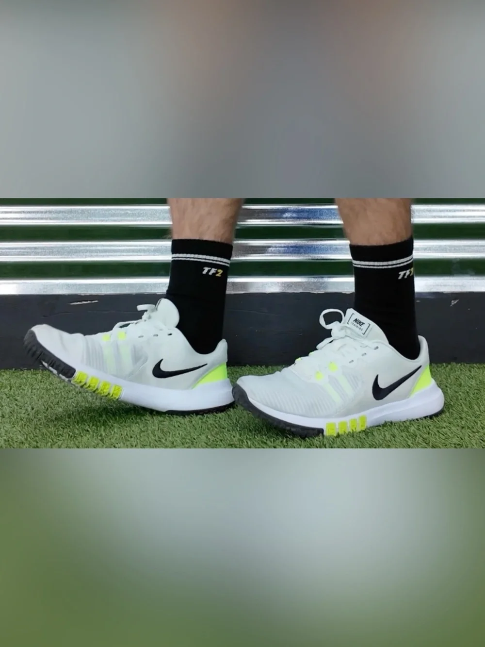 Nike Black Athletic Crew Socks with Subtle Stripes